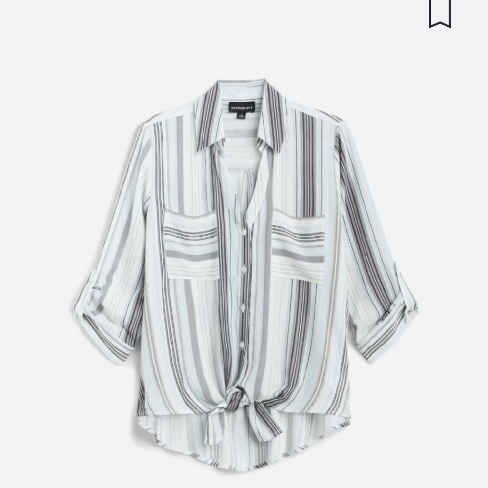 Fortune + Ivy Blake Tie Front Blouse XXL